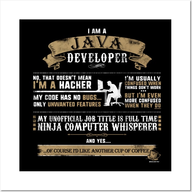 I Am A Java Developer Funny Wall Art by NerdShizzle